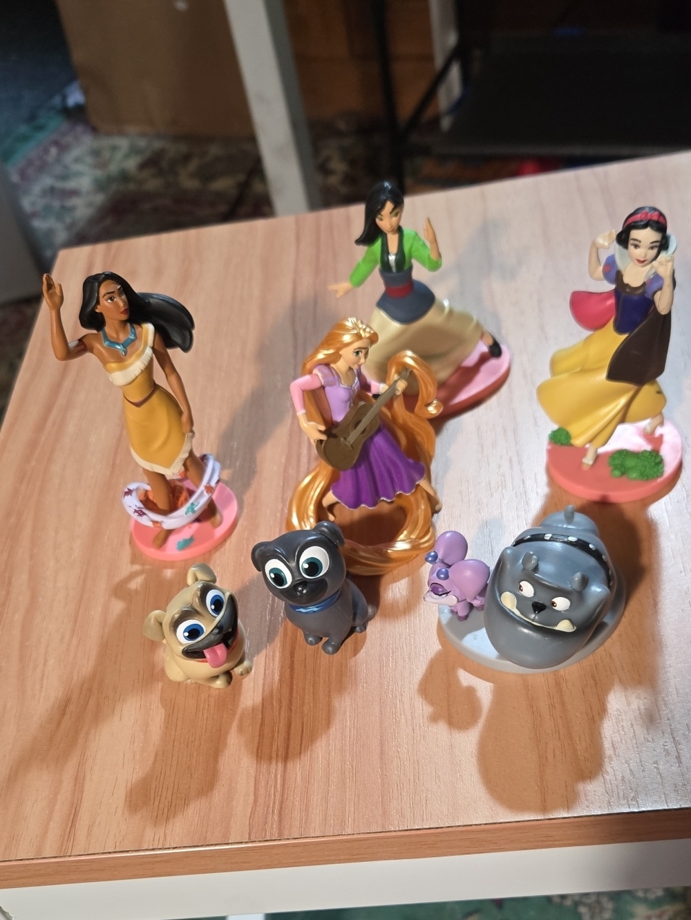 Disney Multicolor Princess & Pet Figurine Set with Yellow, Purple, Green Accents